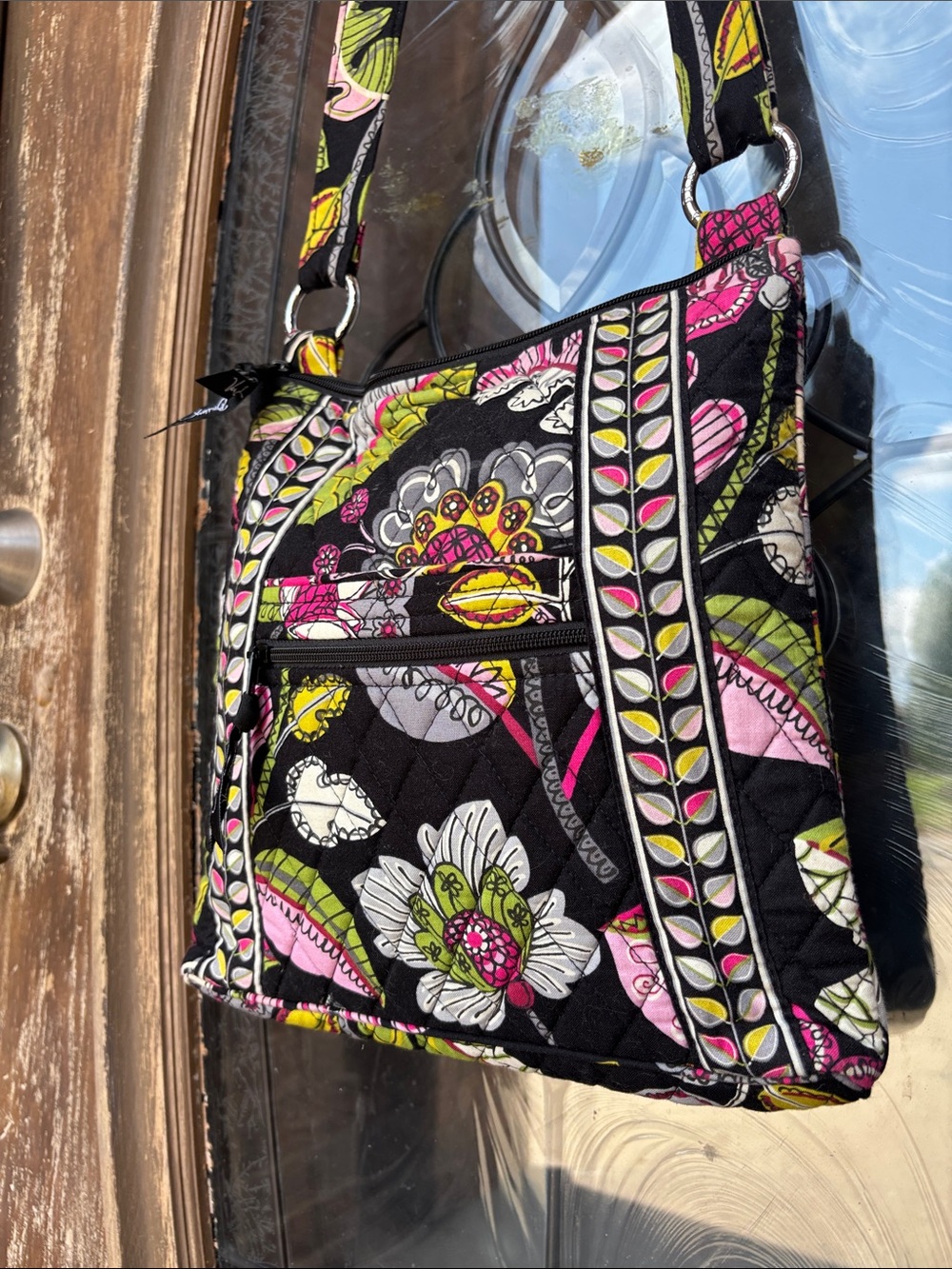 Vera Bradley moon blooms triple zip hipster bag!
